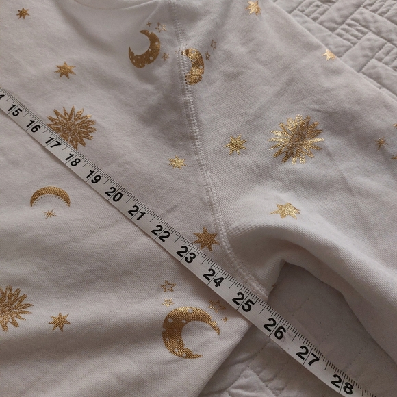 JOCI & I WHITE SWEATSHIRT WITH GOLD CELESTIAL MOON STARS DETAIL - Picture 6 of 10